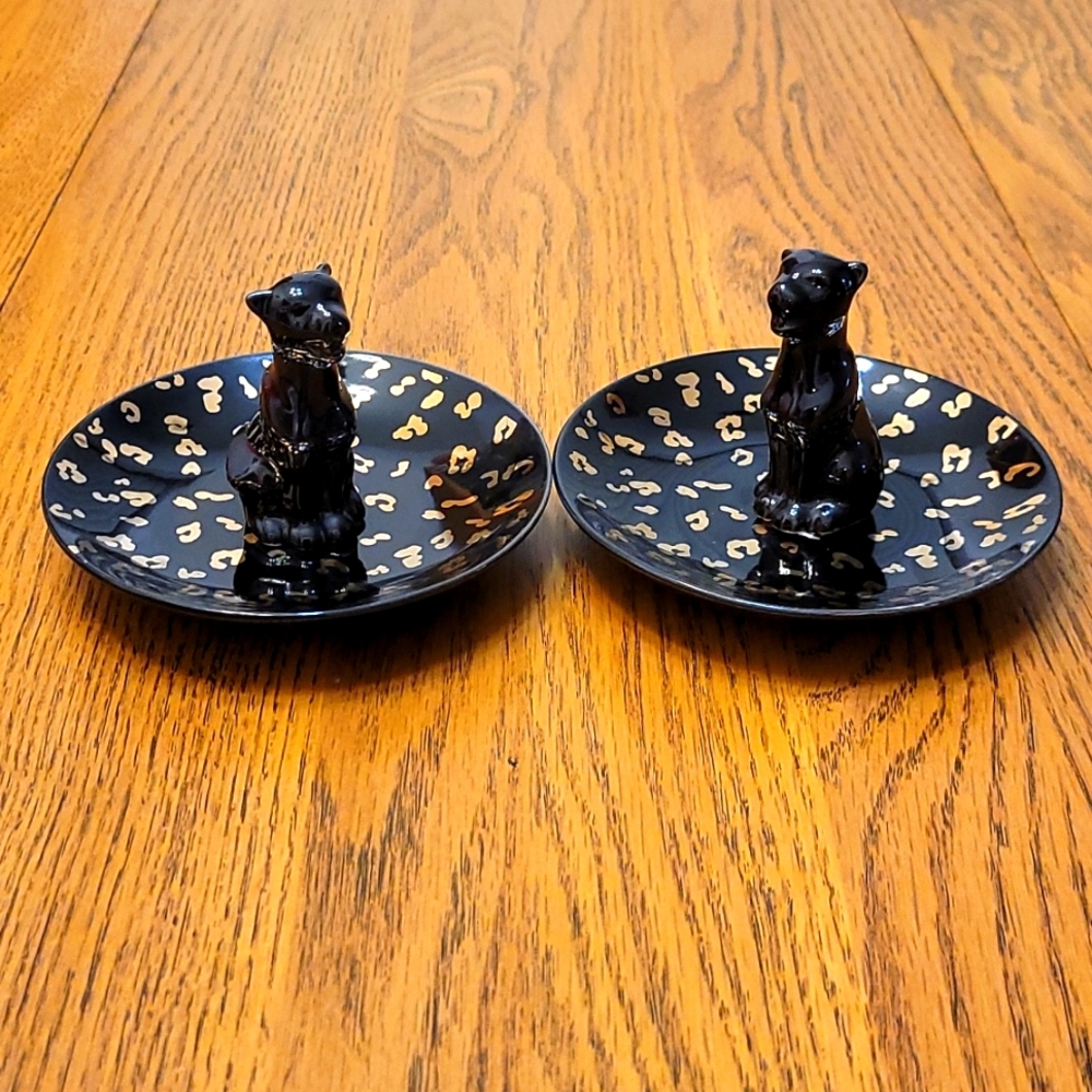 Leopard & Cat Ceramic Decorative Dishes